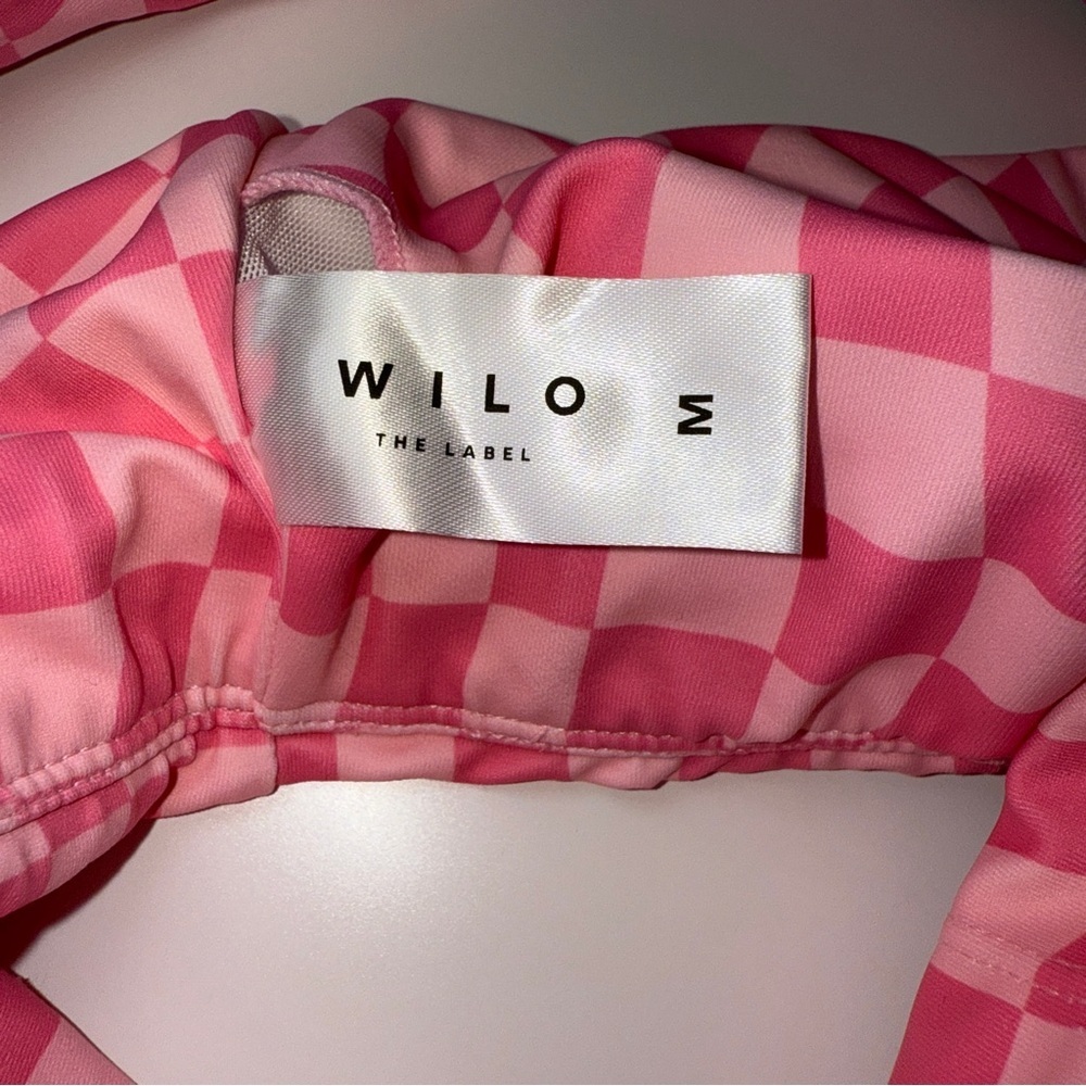 Wilo the Label Pink Checkered Sports Bra Size M - Picture 6 of 8